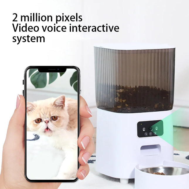 5L Smart Automatic Pet Feeder with Camera – Double Bowl WiFi Cat