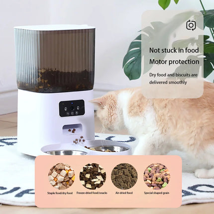 5L Smart Automatic Pet Feeder with Camera – Double Bowl WiFi Cat