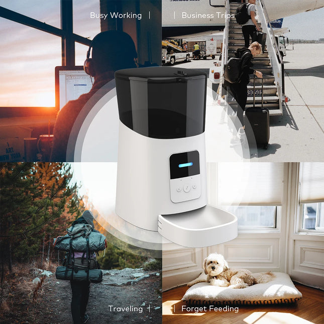 Smart WiFi Automatic Pet Feeder –  with Voice Recorder and Programmable Meals